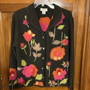 Talbots Wool Floral Patterned Women's Sweater